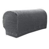 Maxbell 2 Pieces Non-slip Stretch Furniture Sofa Armrest Cover Protector Gray