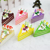 Maxbell 6 Pcs Realistic Artificial Cake Fake Cake Model Home Decoration Light Green