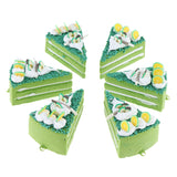 Maxbell 6 Pcs Realistic Artificial Cake Fake Cake Model Home Decoration Light Green