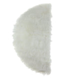 Maxbell Half Round Artificial Wool Sheepskin Floor Mat Fluffy Floor Mat White