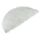Maxbell Half Round Artificial Wool Sheepskin Floor Mat Fluffy Floor Mat White