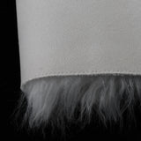 Maxbell Half Round Artificial Wool Sheepskin Floor Mat Fluffy Floor Mat White