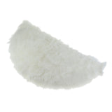 Maxbell Half Round Artificial Wool Sheepskin Floor Mat Fluffy Floor Mat White