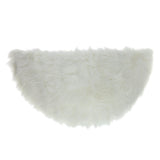 Maxbell Half Round Artificial Wool Sheepskin Floor Mat Fluffy Floor Mat White
