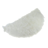 Maxbell Half Round Artificial Wool Sheepskin Floor Mat Fluffy Floor Mat White