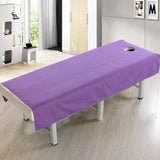 Maxbell Cosmetic Salon Sheets Treatment Bed Table Cover Sheets with Hole Dark Purple