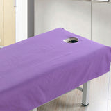 Maxbell Cosmetic Salon Sheets Treatment Bed Table Cover Sheets with Hole Dark Purple