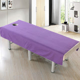 Maxbell Cosmetic Salon Sheets Treatment Bed Table Cover Sheets with Hole Dark Purple