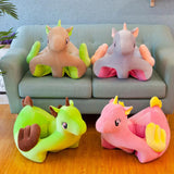 Maxbell Soft Plush Unicorn Shape Foot Stool Cover  Brown