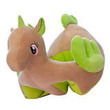 Maxbell Soft Plush Unicorn Shape Foot Stool Cover  Brown