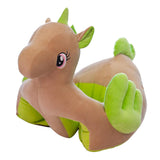 Maxbell Soft Plush Unicorn Shape Foot Stool Cover  Brown