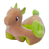 Maxbell Soft Plush Unicorn Shape Foot Stool Cover  Brown