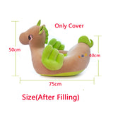 Maxbell Soft Plush Unicorn Shape Foot Stool Cover  Brown