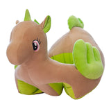 Maxbell Soft Plush Unicorn Shape Foot Stool Cover  Brown