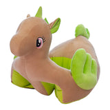 Maxbell Soft Plush Unicorn Shape Foot Stool Cover  Brown