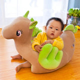 Maxbell Soft Plush Unicorn Shape Foot Stool Cover  Brown