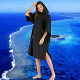 Maxbell Beach Swiming Surfing Poncho One Size Fit Hooded Bath Robe Towel for Adults