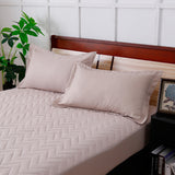 Maxbell Solid Color Polyester Bed Fitted Sheet Bed Cover Kahki 150x200cm