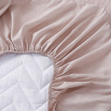 Maxbell Solid Color Polyester Bed Fitted Sheet Bed Cover Kahki 150x200cm