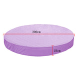 Maxbell Cotton Polyester Round Bed Fitted Sheet Bed Cover 200cm Dia Light Purple