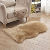 Maxbell 40x60cm Sheepskin Fluffy Skin Faux Fur Fake Rug Mat Rugs Light Coffee