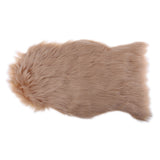 Maxbell 40x60cm Sheepskin Fluffy Skin Faux Fur Fake Rug Mat Rugs Light Coffee