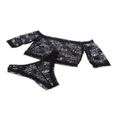 Maxbell Women Sexy Off Shoulder Crop Top Briefs Lingerie Set XXL