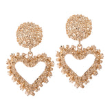 Maxbell Fashion Love Heart Earrings Drop Ear Studs Charms Women Jewelry Golden