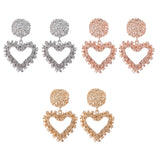 Maxbell Fashion Love Heart Earrings Drop Ear Studs Charms Women Jewelry Golden