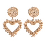 Maxbell Fashion Love Heart Earrings Drop Ear Studs Charms Women Jewelry Golden