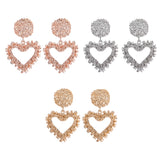 Maxbell Fashion Love Heart Earrings Drop Ear Studs Charms Women Jewelry Golden