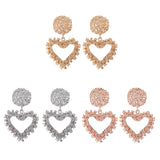 Maxbell Fashion Love Heart Earrings Drop Ear Studs Charms Women Jewelry Golden