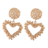 Maxbell Fashion Love Heart Earrings Drop Ear Studs Charms Women Jewelry Golden