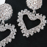 Maxbell Fashion Love Heart Earrings Drop Ear Studs Charms Women Jewelry Silver