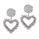 Maxbell Fashion Love Heart Earrings Drop Ear Studs Charms Women Jewelry Silver