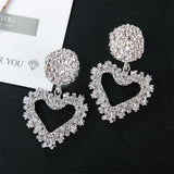 Maxbell Fashion Love Heart Earrings Drop Ear Studs Charms Women Jewelry Silver