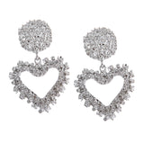 Maxbell Fashion Love Heart Earrings Drop Ear Studs Charms Women Jewelry Silver