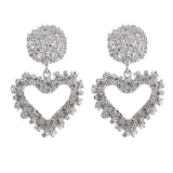 Maxbell Fashion Love Heart Earrings Drop Ear Studs Charms Women Jewelry Silver