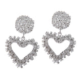 Maxbell Fashion Love Heart Earrings Drop Ear Studs Charms Women Jewelry Silver