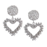 Maxbell Fashion Love Heart Earrings Drop Ear Studs Charms Women Jewelry Silver