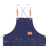 Maxbell Unisex Canvas Apron with Pockets Cafe Kitchen Cooking Painting Apron Bib Denim Blue