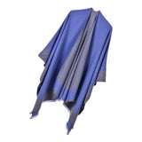 Maxbell Ladies Warm Shawl Wrap Open Front Poncho Cape Winter Cardigan Sweater Blue
