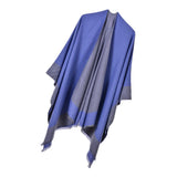 Maxbell Ladies Warm Shawl Wrap Open Front Poncho Cape Winter Cardigan Sweater Blue