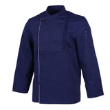 Maxbell Chef Coat Jacket Long Sleeve Catering Kitchen Uniform Apparel Navy Blue L