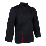 Maxbell Chef Coat Jacket Long Sleeve Catering Kitchen Uniform Apparel Black XXXL