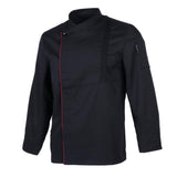 Maxbell Chef Coat Jacket Long Sleeve Catering Kitchen Uniform Apparel Black XXXL