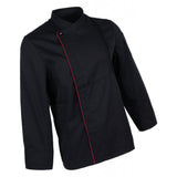 Maxbell Chef Coat Jacket Long Sleeve Catering Kitchen Uniform Apparel Black XXXL