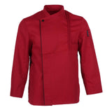 Maxbell Chef Coat Jacket Long Sleeve Catering Kitchen Uniform Apparel Red XXL