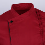 Maxbell Chef Coat Jacket Long Sleeve Catering Kitchen Uniform Apparel Red XXL