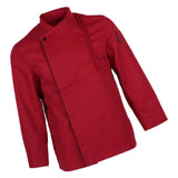 Maxbell Chef Coat Jacket Long Sleeve Catering Kitchen Uniform Apparel Red XXL